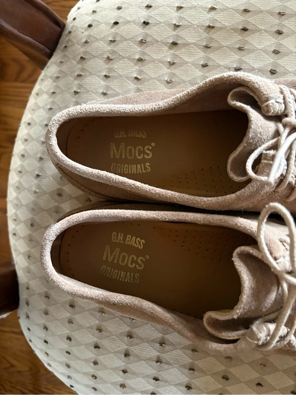 G.H. Bass Wallace Tan Suede Mocs Men’s 9.5EE 9.5 Wide Approx Women’s 11 W EUC